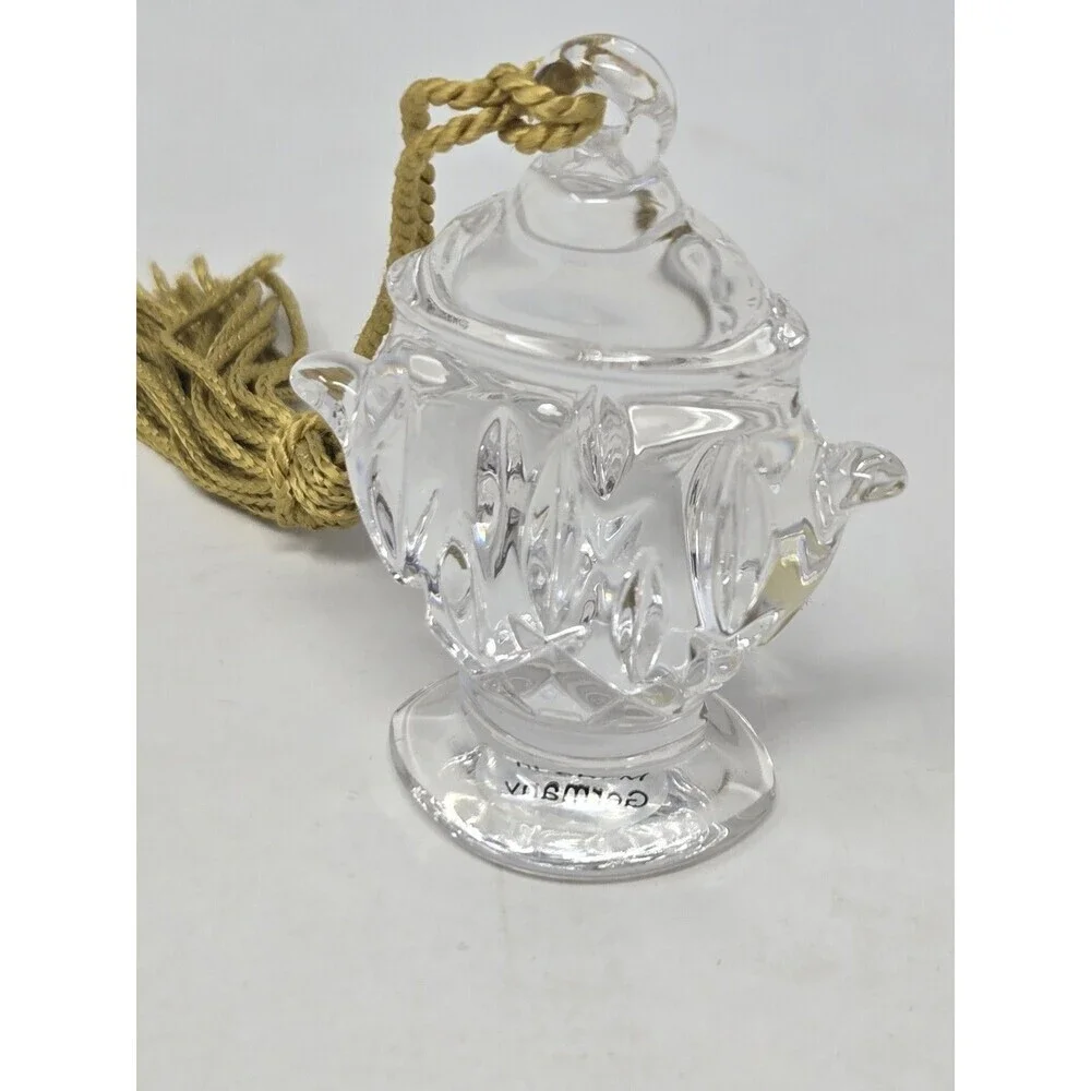 VINTAGE GORHAM LADY ANNE TEA PARTY SET CHRISTMAS ORNAMENT LEAD CRYSTAL GERMANY